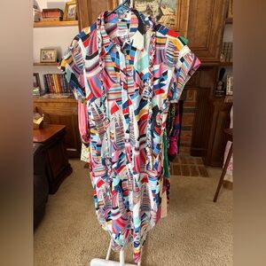 Crosby by Mollie Burch Colorful Geometric Print Dress